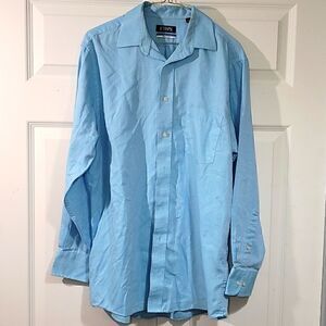 CHAPS Men's Button Down Long Sleeve Teal Dress Shirt